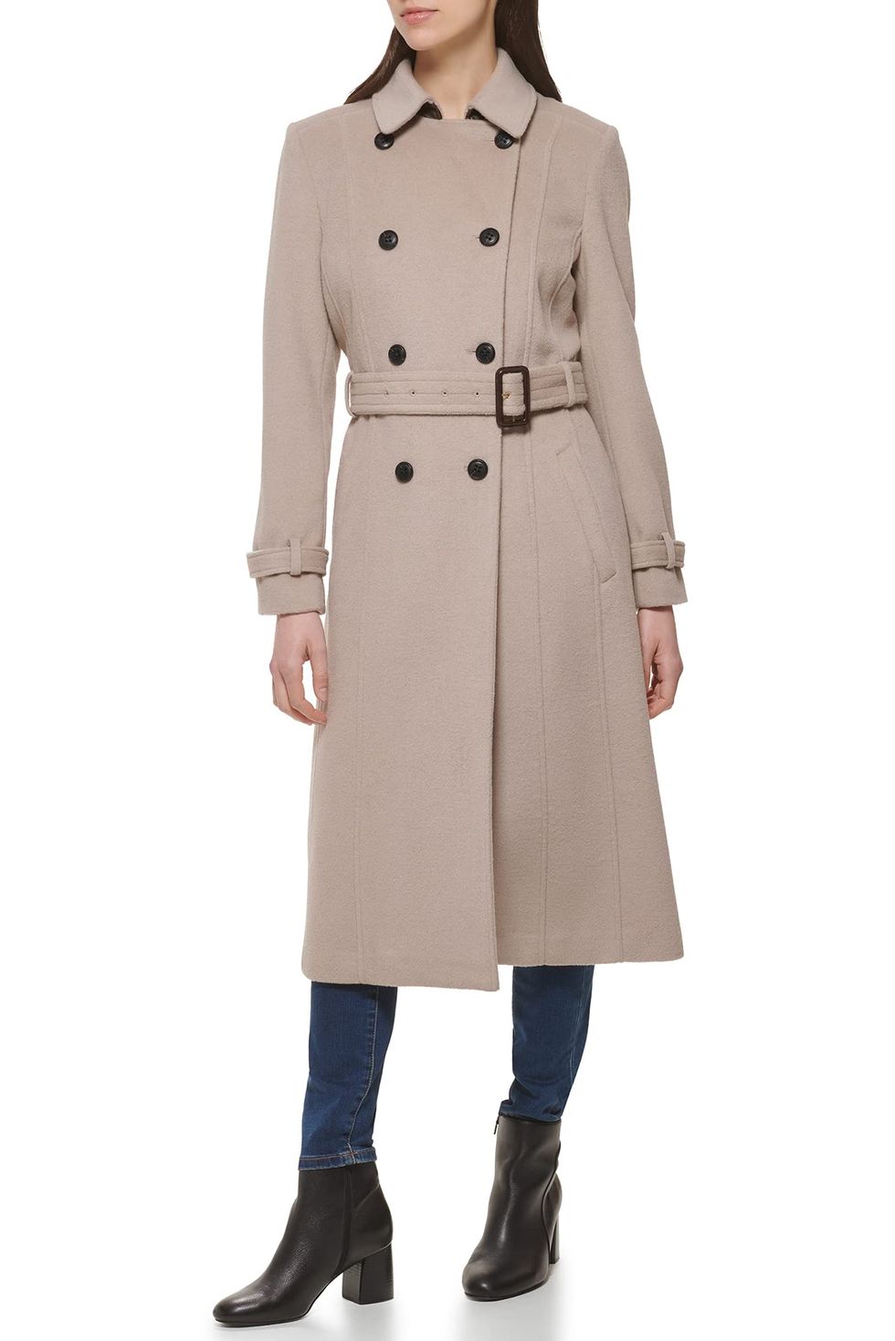 Women Winter Warm Wool Blend Mid-Long Coat Lapel Single Breasted Jacket  Outwear Pea Coat for Cold Weather 