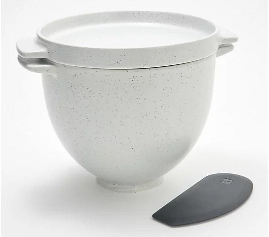 5-Quart Ceramic Bread Bowl with Lid & Dough Scraper