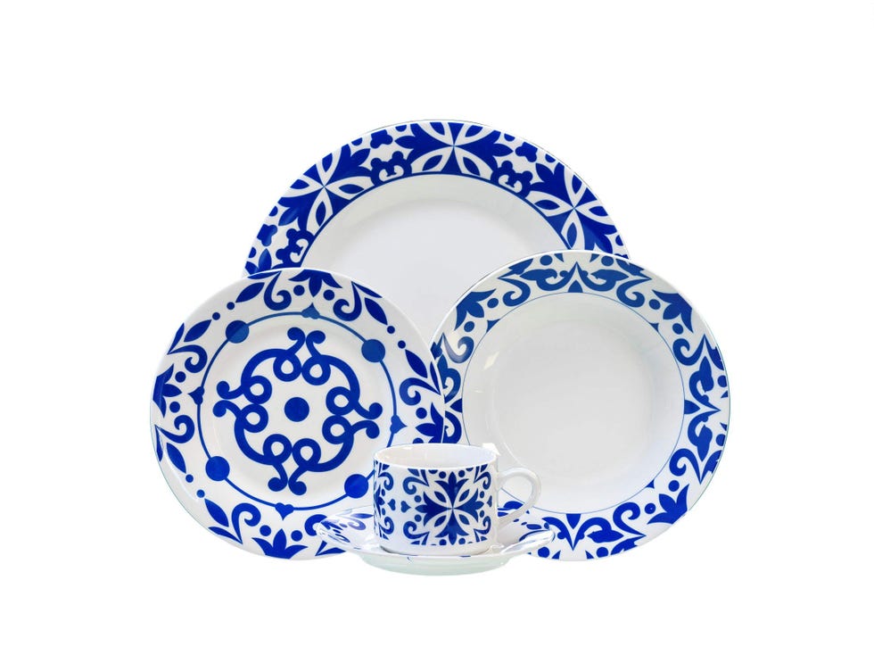 30 piezas de vajilla en porcelana