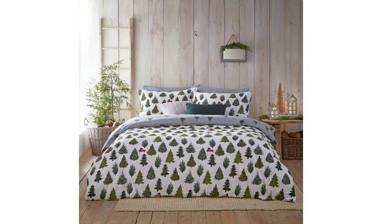furn. Cotton Christmas Evergreen Pine Bedding Set - £21-£31.50