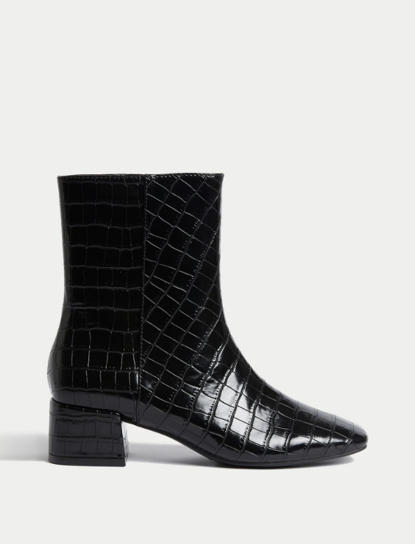 m&s black patent boots