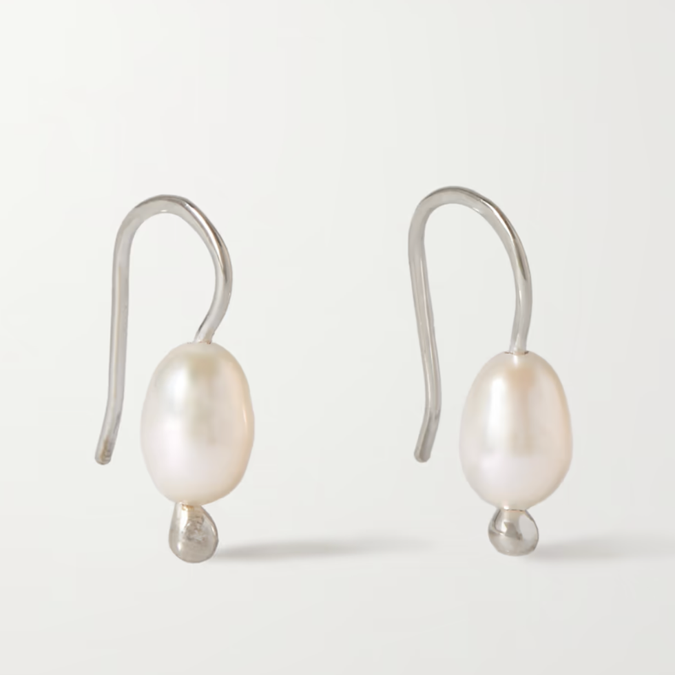 Mermaid Silver and Pearl Earrings