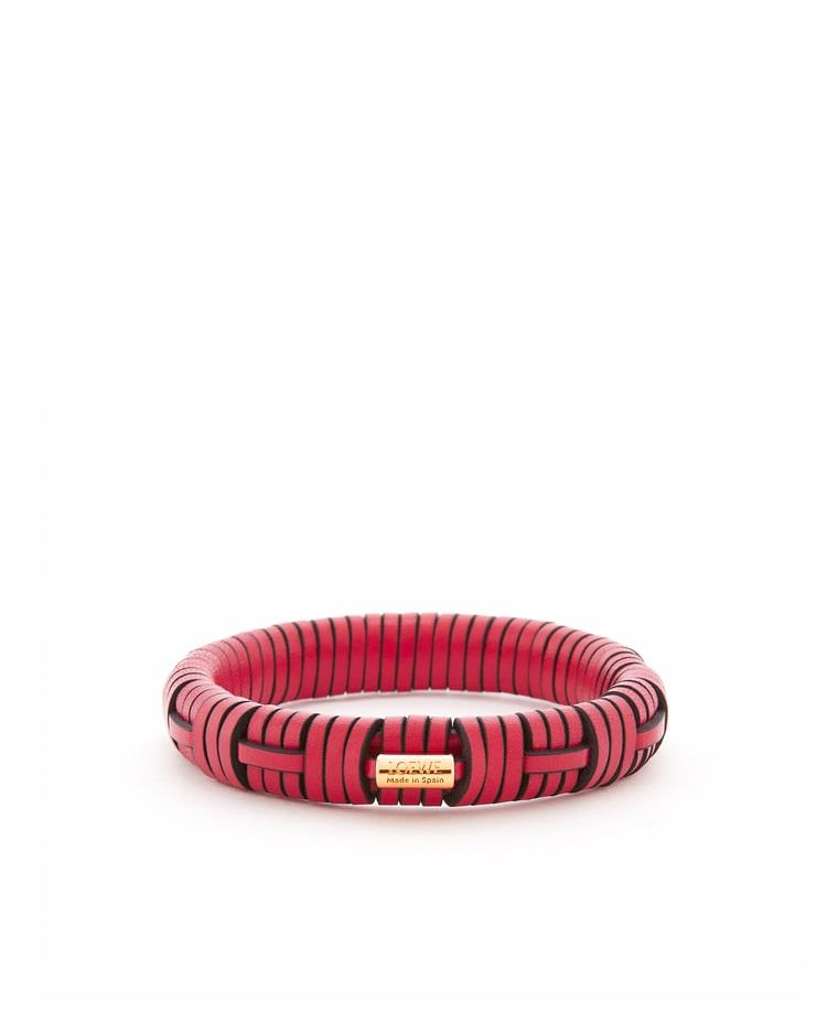 Woven bangle in brass and classic calfskin - £95