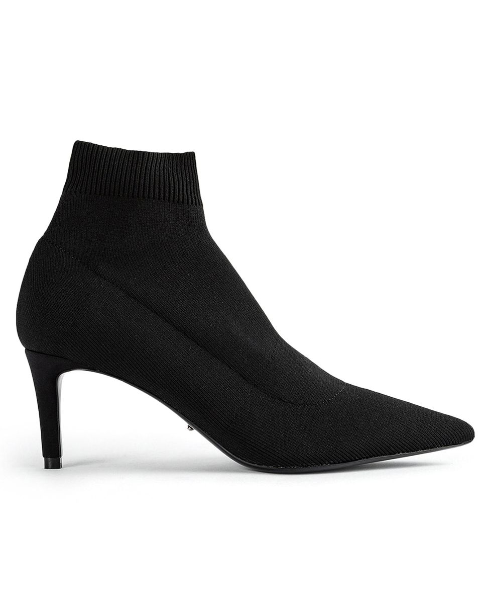 Gwen Black Sock Knit Ankle Boots