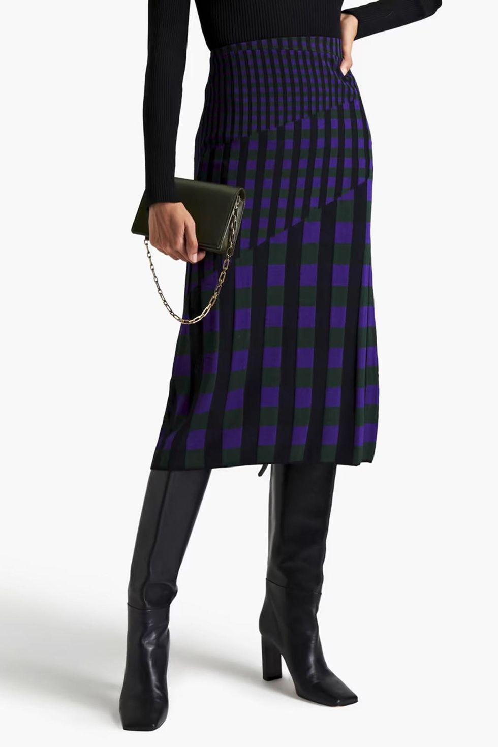 Rosa High Waist Ribbed Knit Midi Skirt