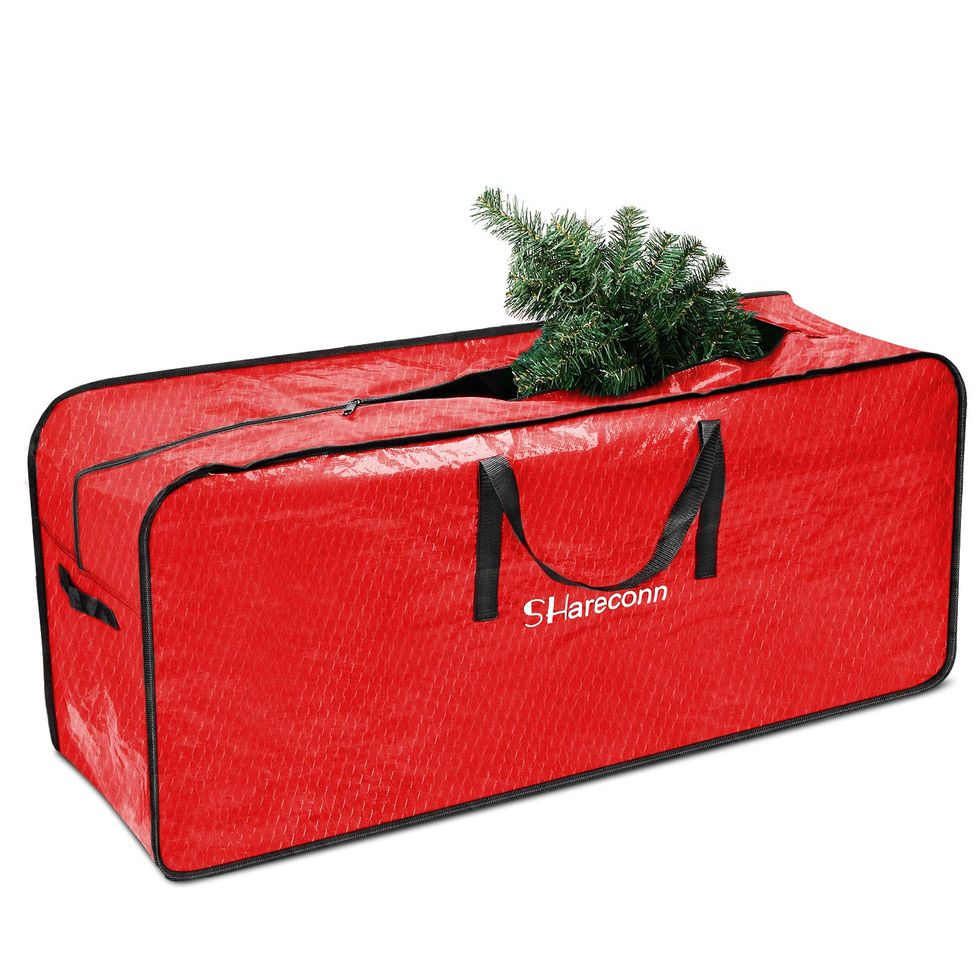 Christmas Tree Storage Bag 9Ft, Strong & Durable High Grade Waterproof Storage Bag, Ideal for Up to 9 Ft Tall Xmas Trees and other Christmas Decorations, Red
