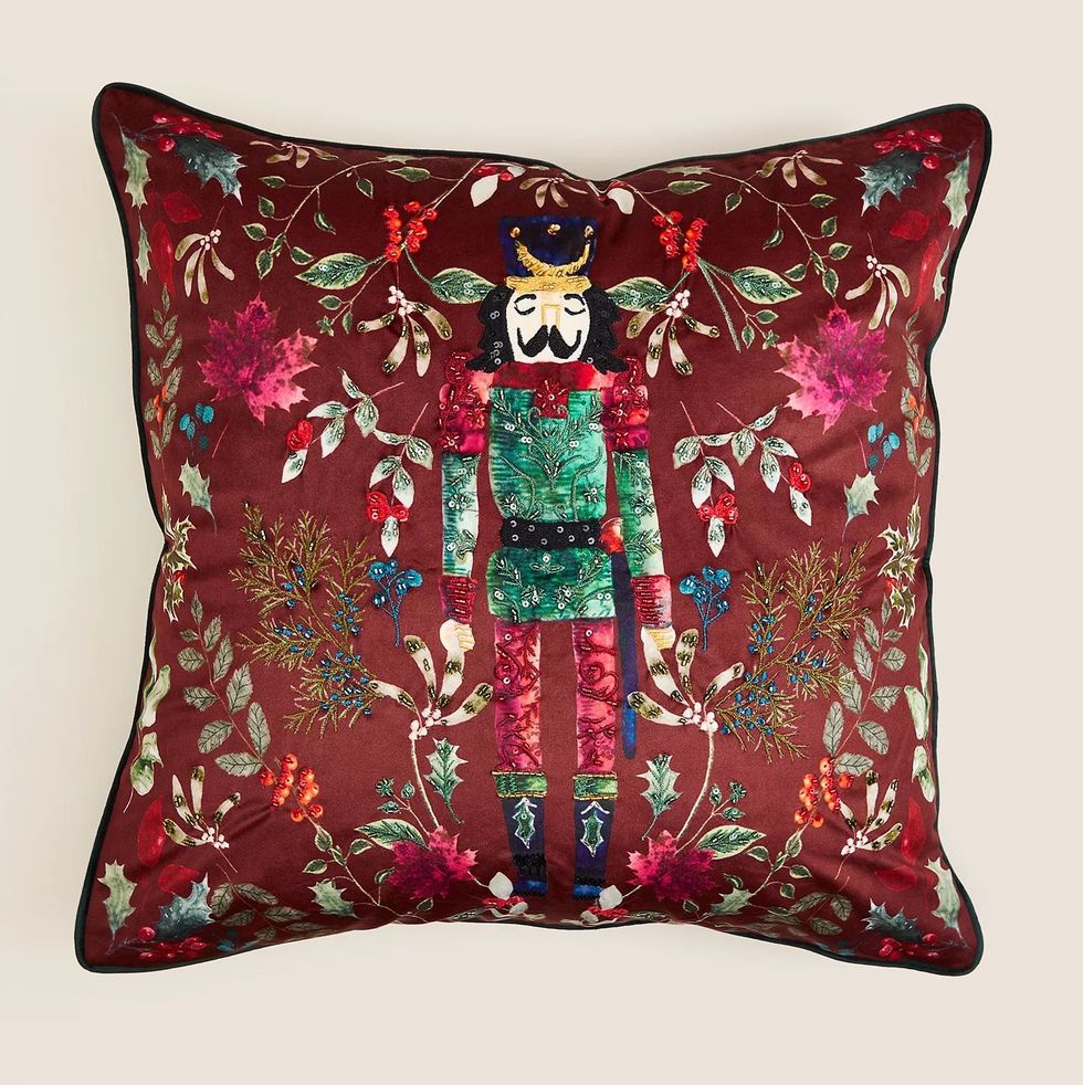 M&S Velvet Nutcracker Embellished Cushion