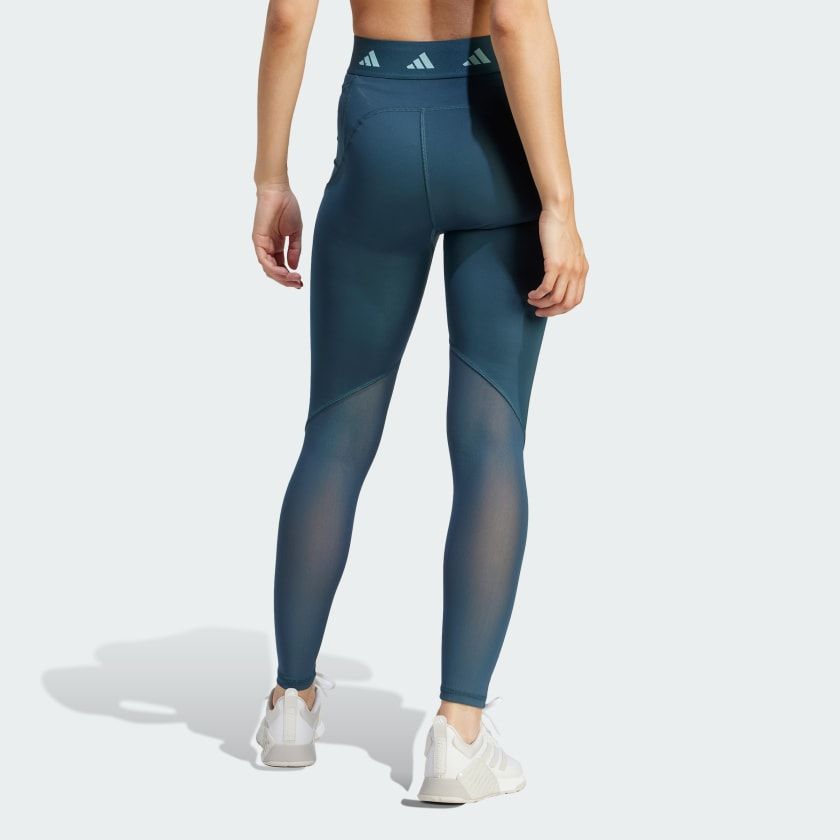 Women Gym Leggings Polyester With Phone Pocket- Green/Beige