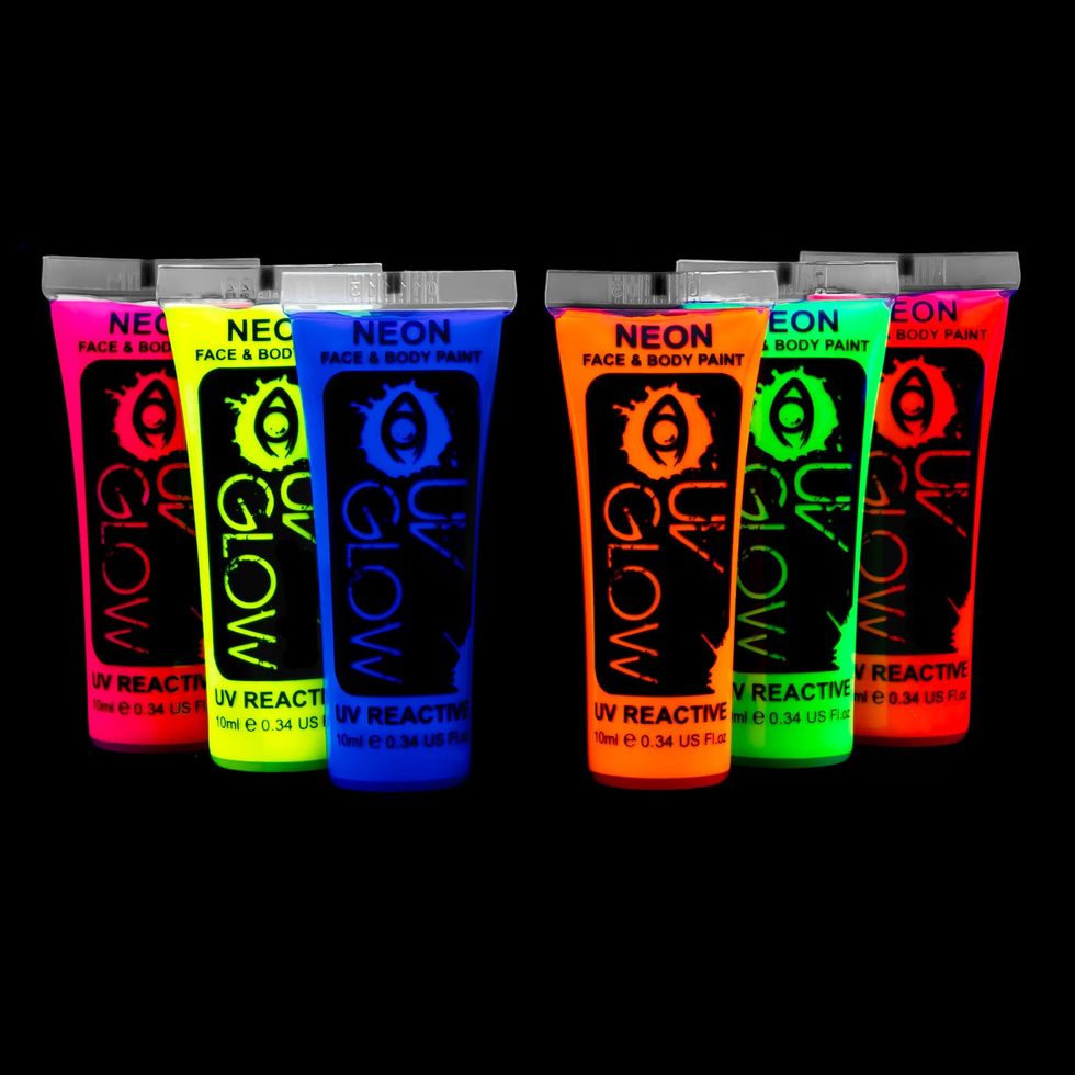 Neon Face and Body Paint Set of 6 Tubes