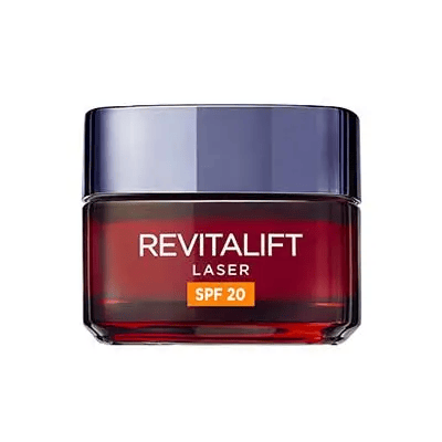 Crema Revitalift Laser SPF 25 formulada con pro-retinol, ácido hialurónico y vitamina C 