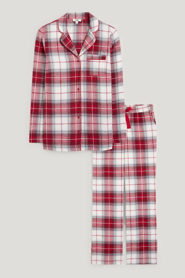 Pijama de franela de cuadros