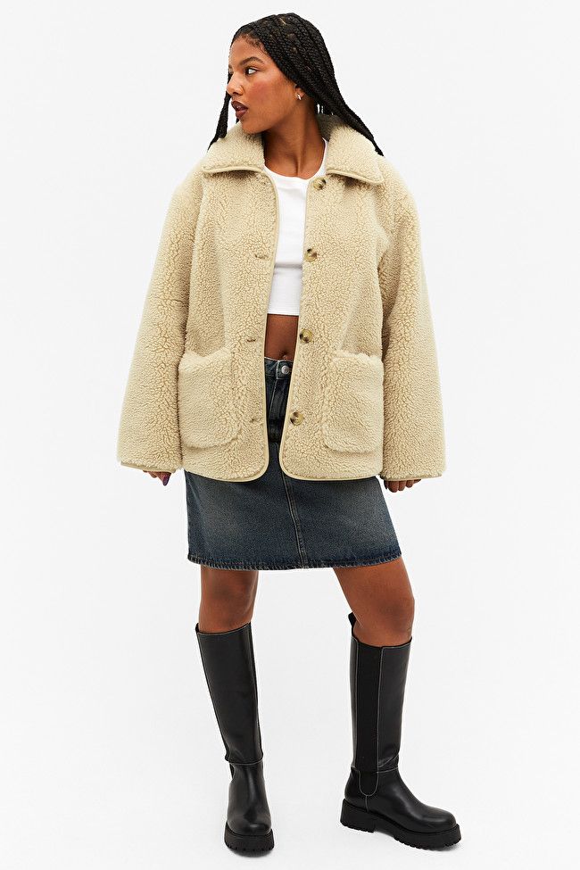 Monki fur clearance jacket