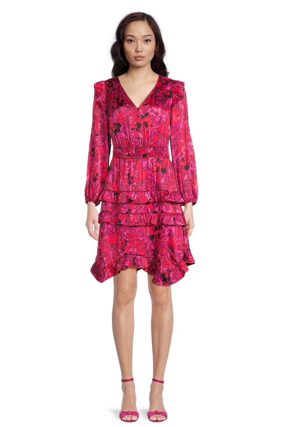 The Pioneer Woman Tiered Ruffle Dress with Long Sleeves