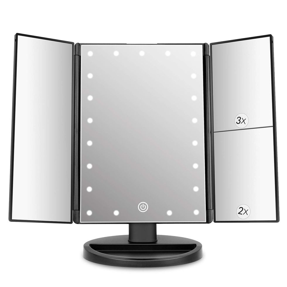 Tabletop Mount Trifold Lighted Vanity Mirror