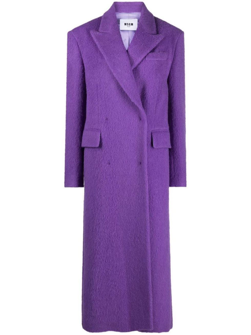 Abrigo de lana y alpaca púrpura