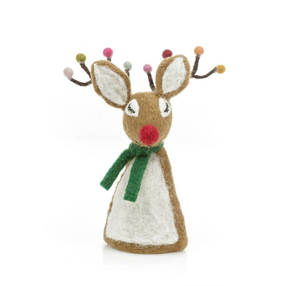 Handmade Needle Felt Christmas Tree Topper - Sassy Reindeer Handmade Needle Felt Christmas Tree Topper - Sassy Reindeer