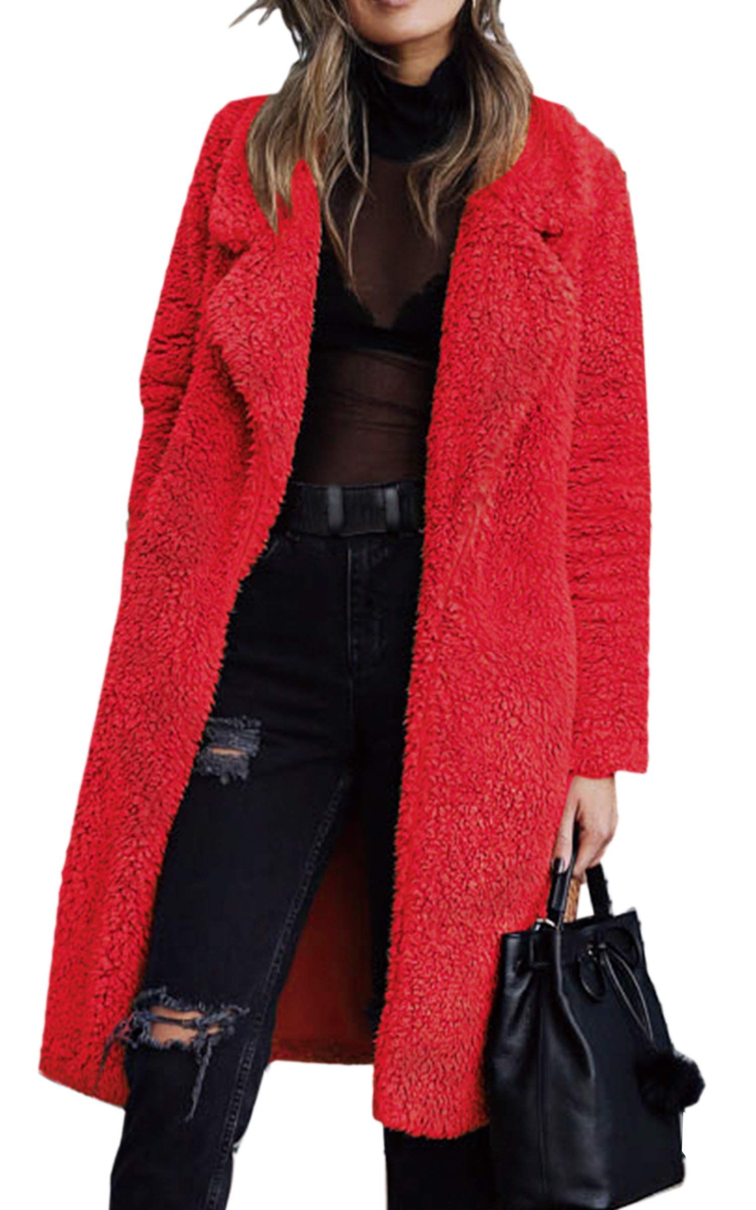 Fuzzy red outlet coat