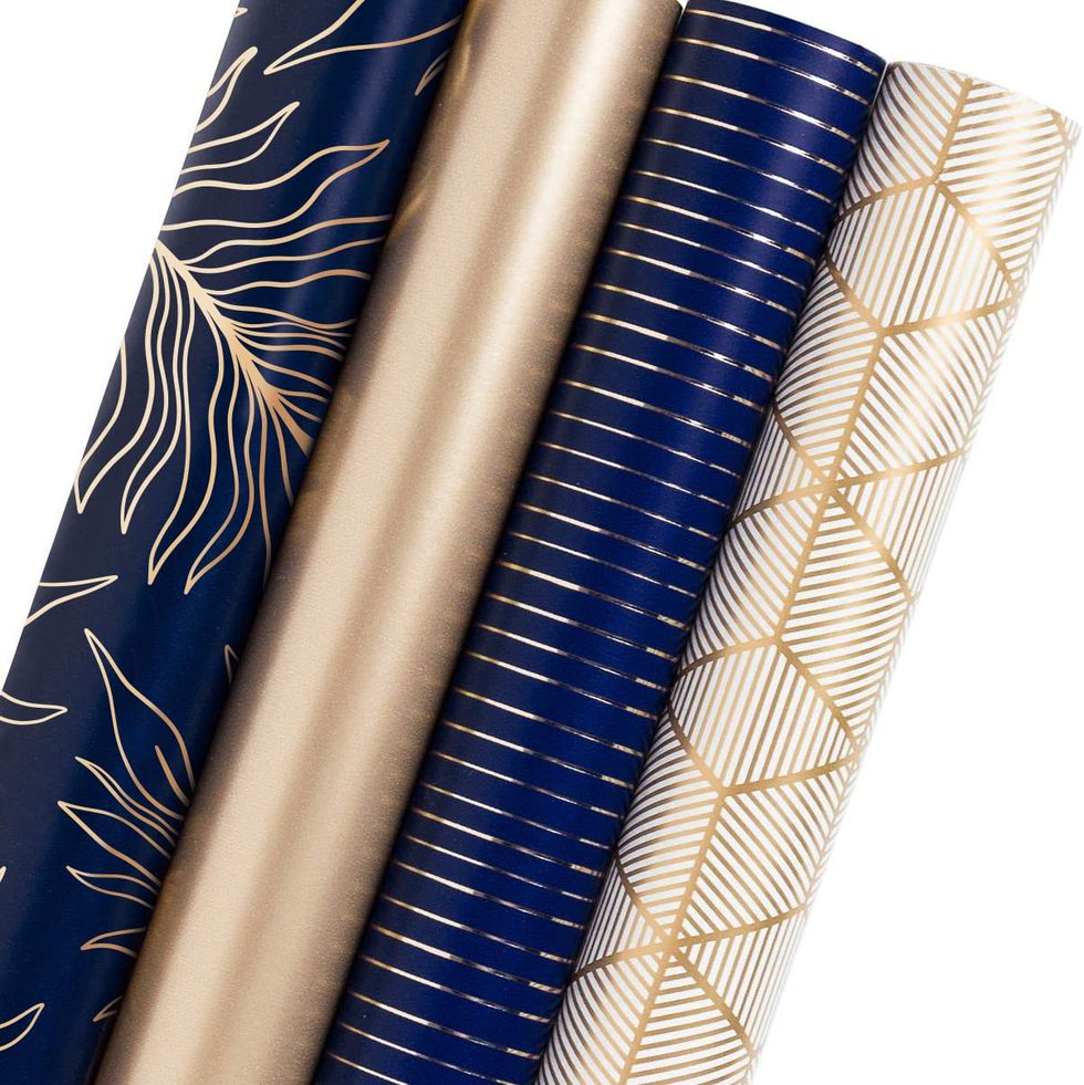 Gold and Navy Wrapping Paper