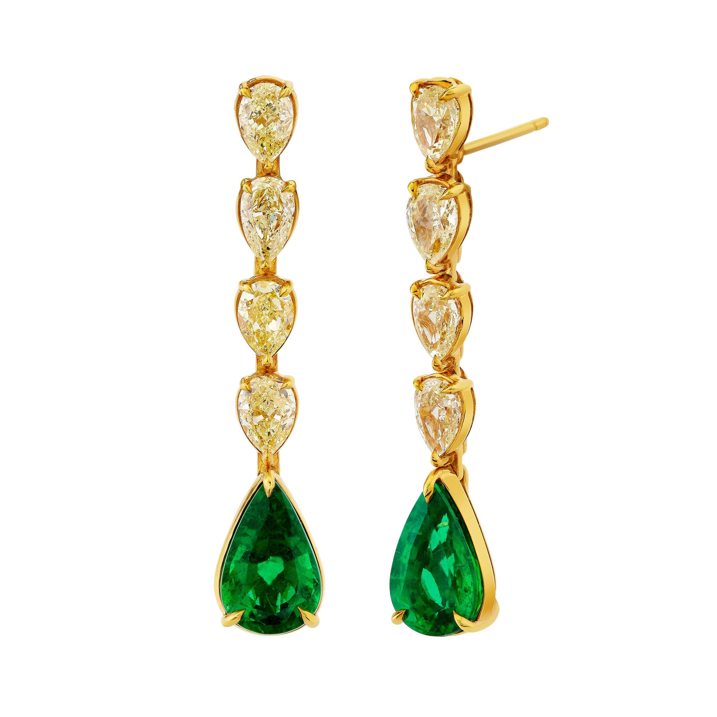 Pink Sapphire and Emerald Doublet Drop Diamond Earring – Brooke Rayn