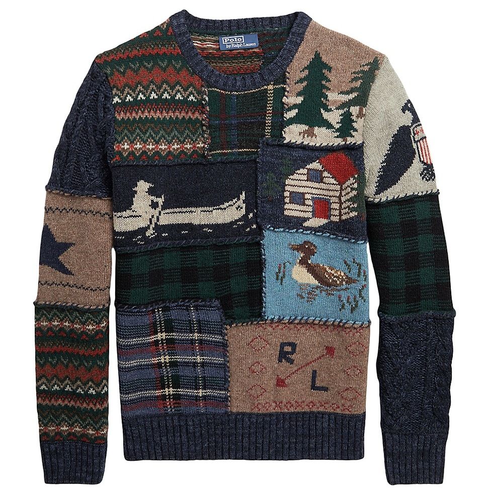 Patchwork Wool-Blend Sweater