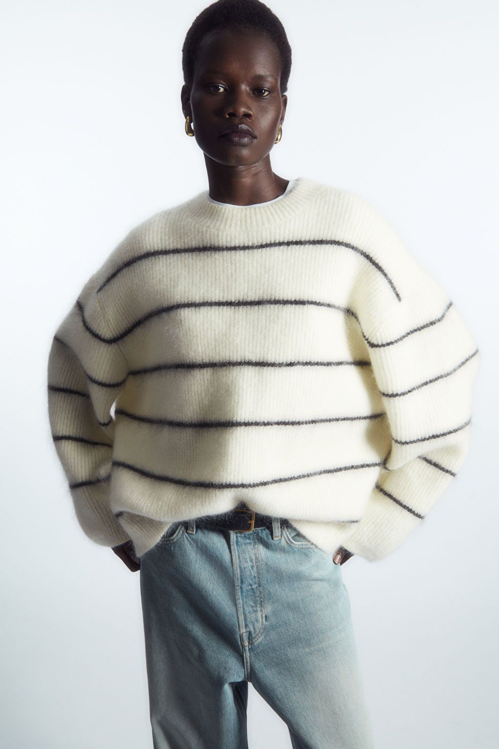 Textured Mohair-Blend Sweater 