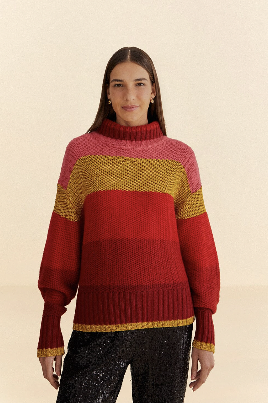 Shiny Stripes Knit Sweater