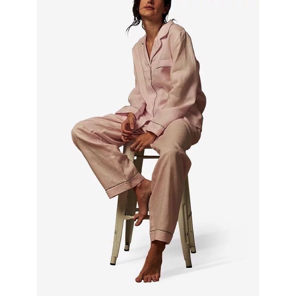 Linen Shirt & Trouser Pyjama Set