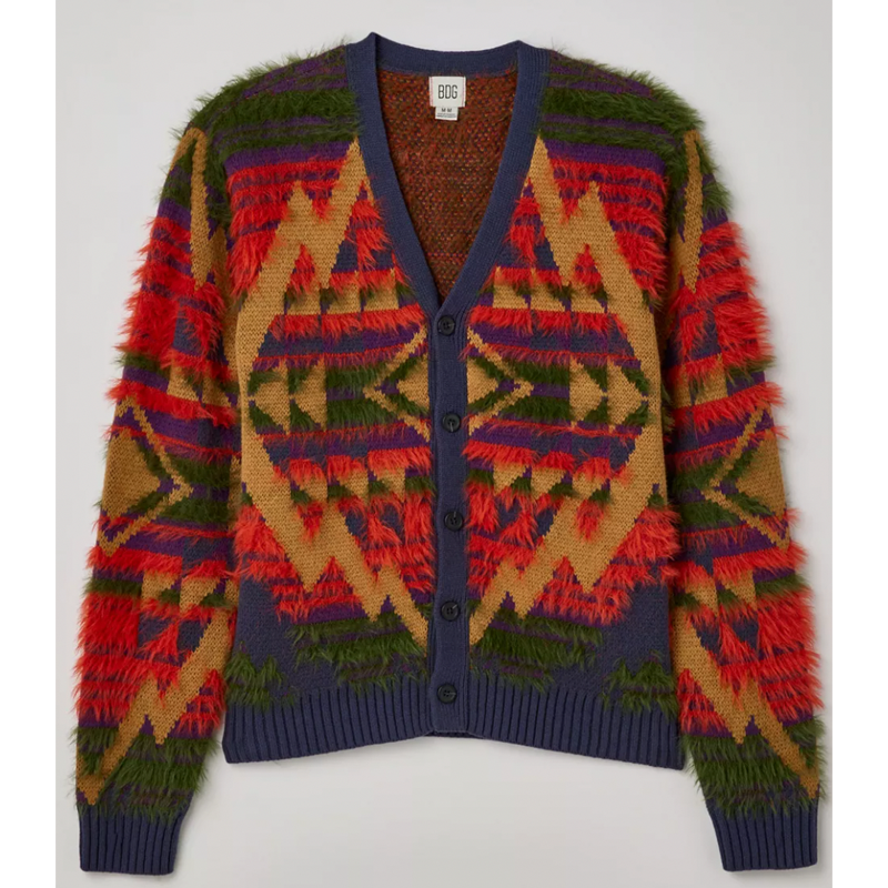 Fuzzy Southwestern Cardigan