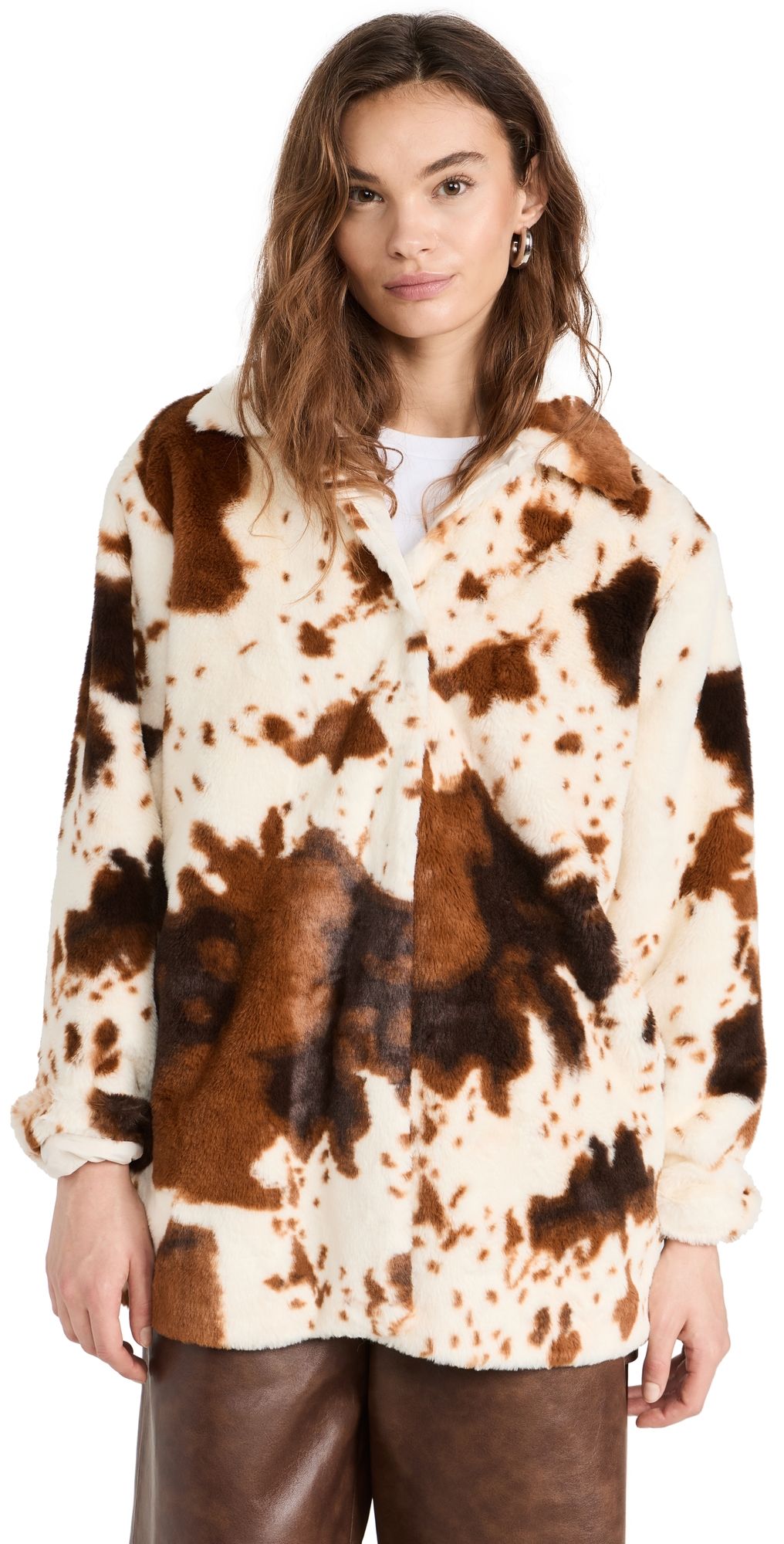 H and m brown fur clearance coat