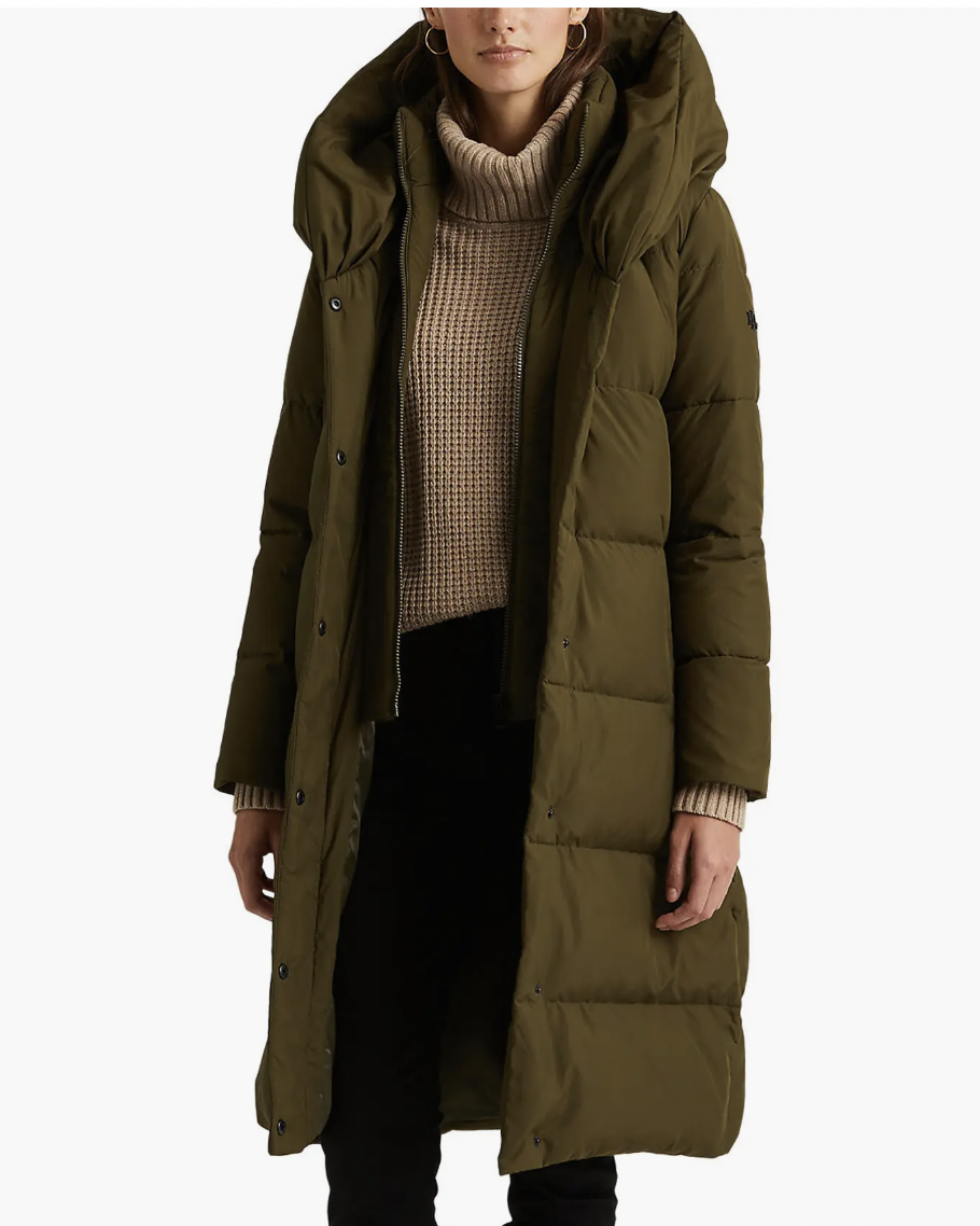 Women’s Designer Winter Parka Quilted Coat Fur Collar Hooded Long Ladies  Jacket