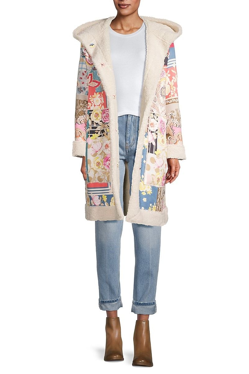 Kerry Patchwork Sherpa-Lined Coat