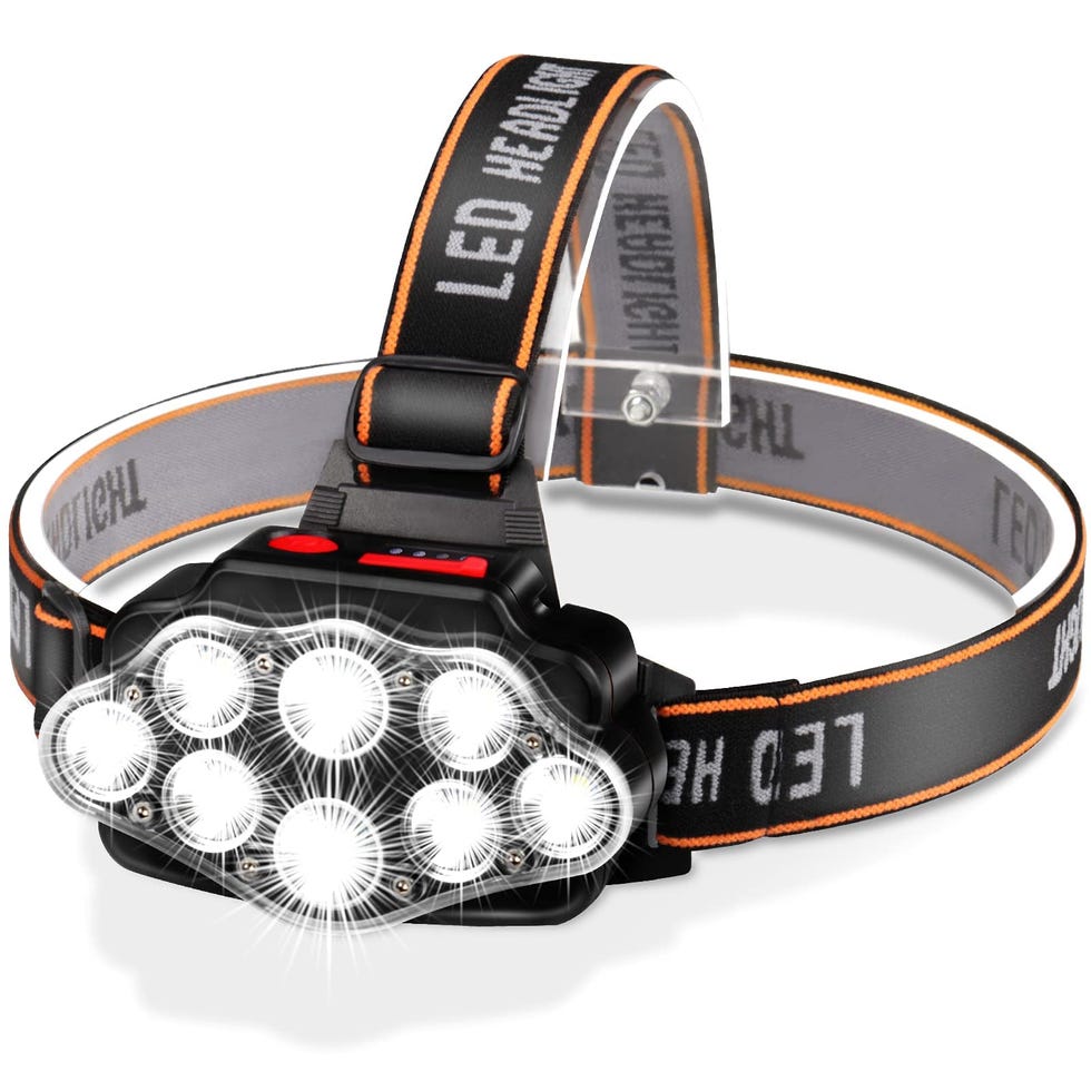 Torcia Frontale USB Ricaricabile, con 8 LED 4 Modalità, IPX20 Impermeabile