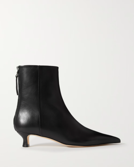 Zoe Leather Point-toe Ankle Boots
