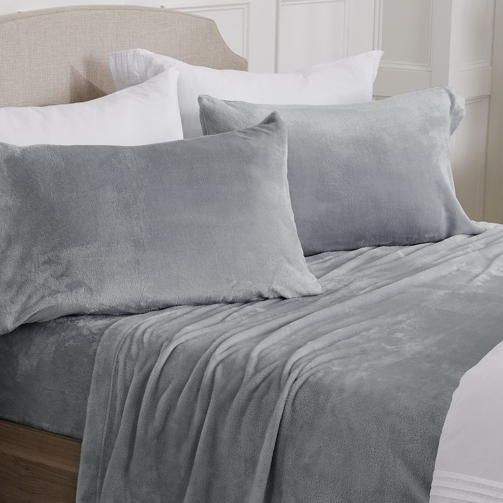 LUXOME Luxury Sheet Set | 100% Viscose from Bamboo | King Size - Charcoal | Deep Pockets | 4-Piece Set (Fitted, Flat, 2 Pillowcases)