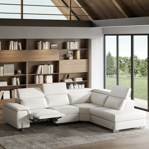 Modern leather sectional online sofa with recliners