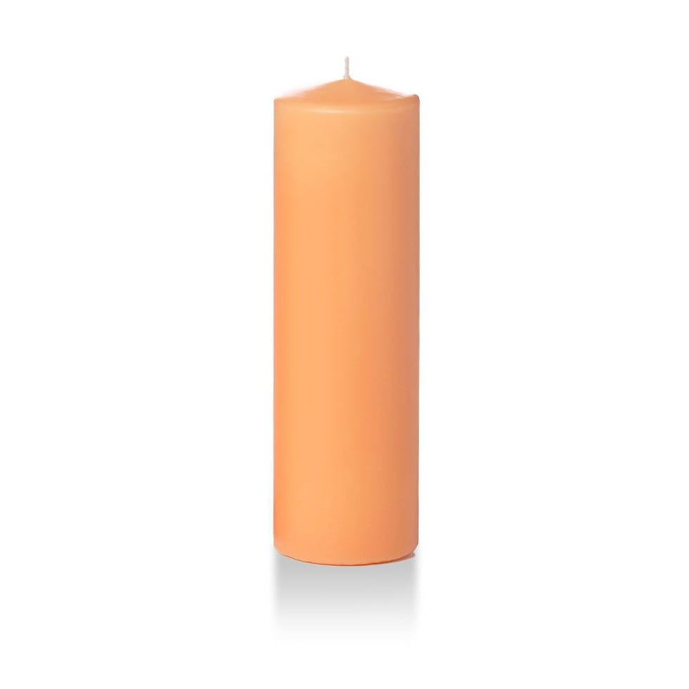 Peach Round Pillar Candle 3 Pack