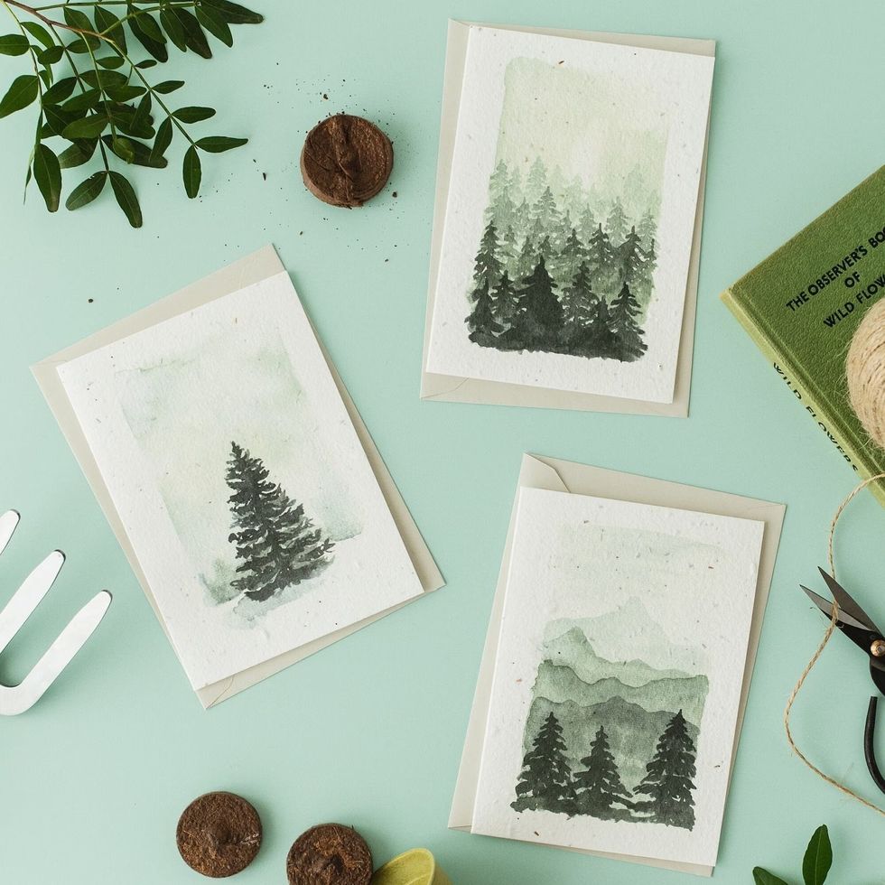 Watercolour Forest Plantable Christmas Card