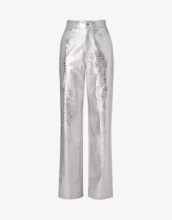 Amy Lynn Lupe pants in textured metallic silver print | ASOS