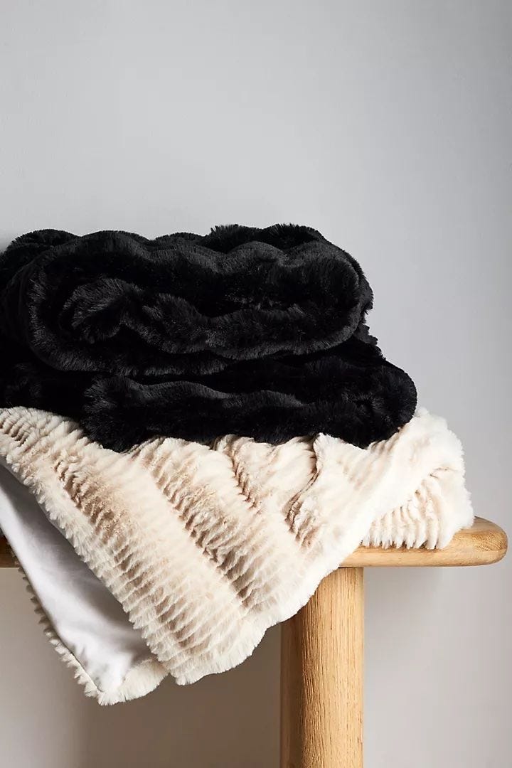 Faux Fur Throw Blanket