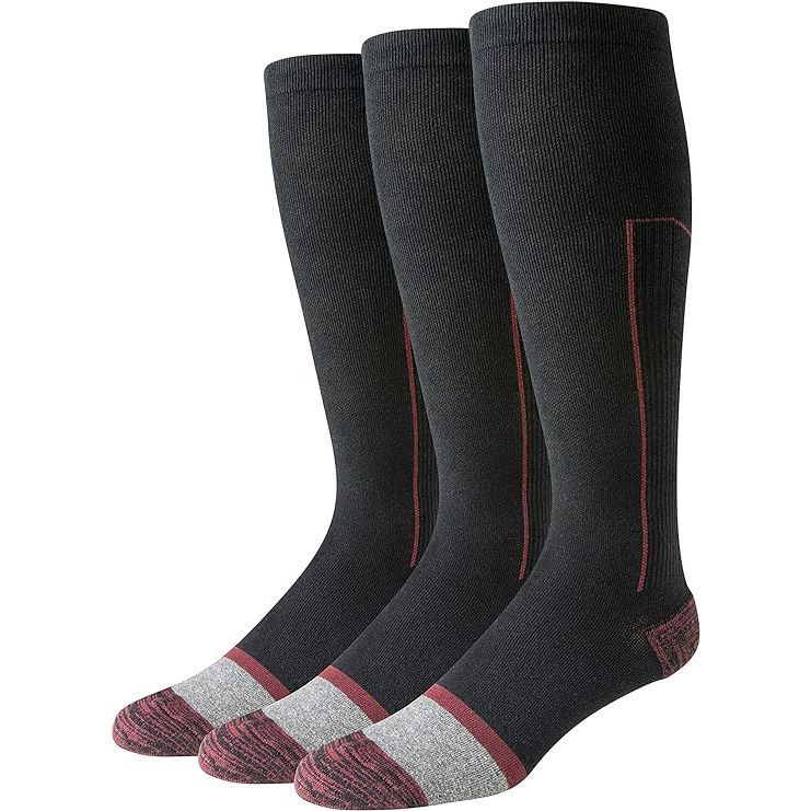 Graduated Compression Over-The-Calf Cotton Socks (3 Pairs)