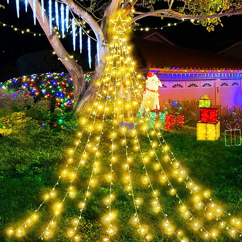 Waterproof LED Christmas Net Lights Outdoor With 8 Functions For