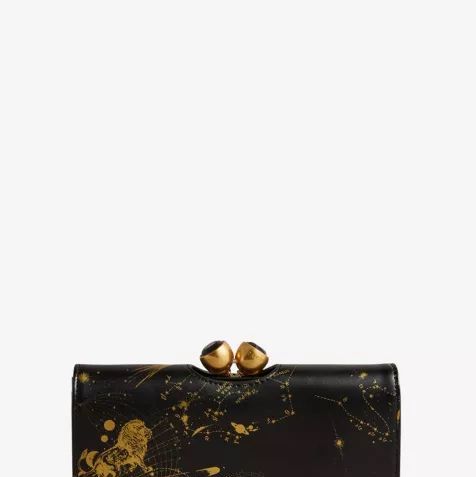 Connise Constellation Print Leather Purse
