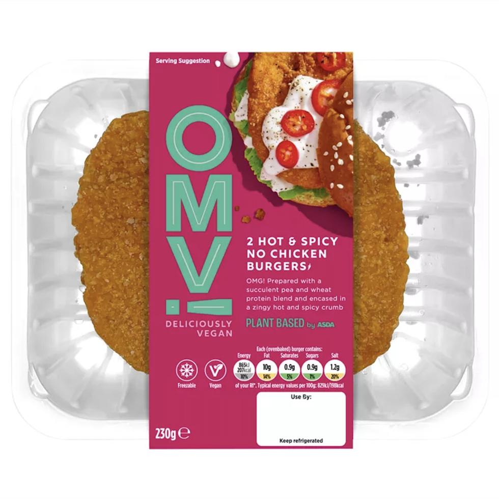 OMV! Deliciously Vegan 2 Hot & Spicy No Chicken Burgers