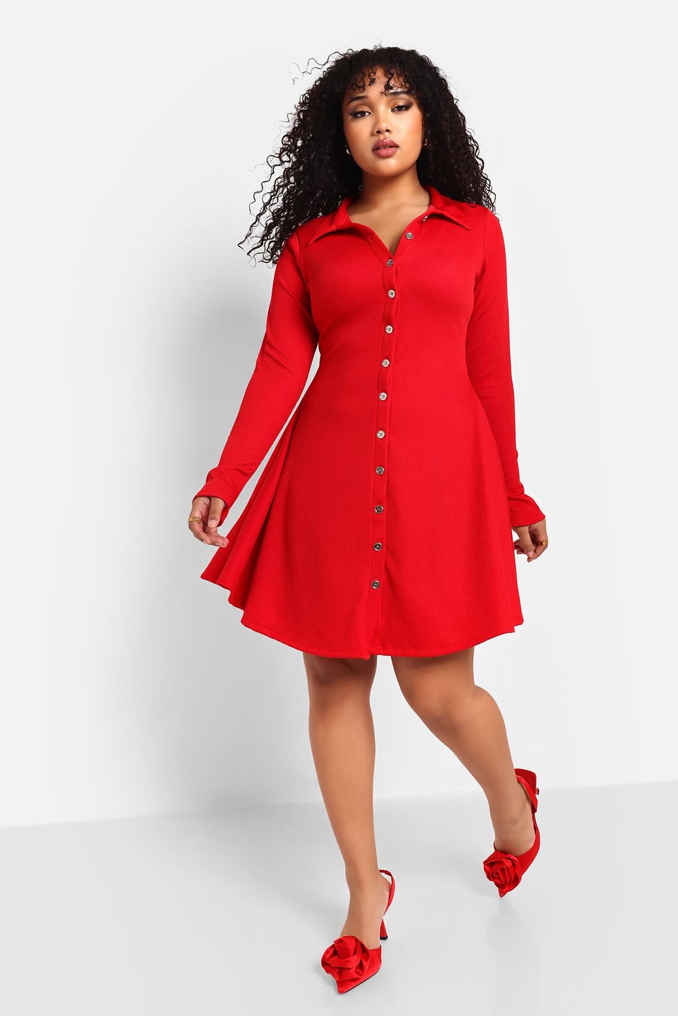 SKIM TWO PIECES CARDIGAN DRESS SET (RED) – Dress Code Chic Official