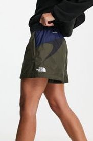 The North Face TNF X woven shorts in khaki and navy