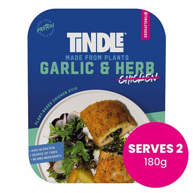 Tindle Kyiv Chicken Made From Plants Garlic Butter Flavoured