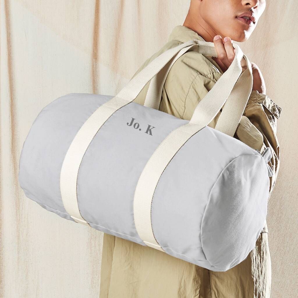 Barrel duffel bag on sale canvas