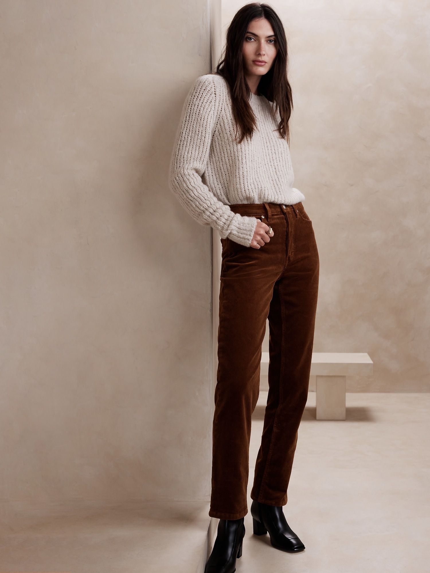 The Annie Straight Corduroy Pant in Dark Brown – Frank And Oak USA