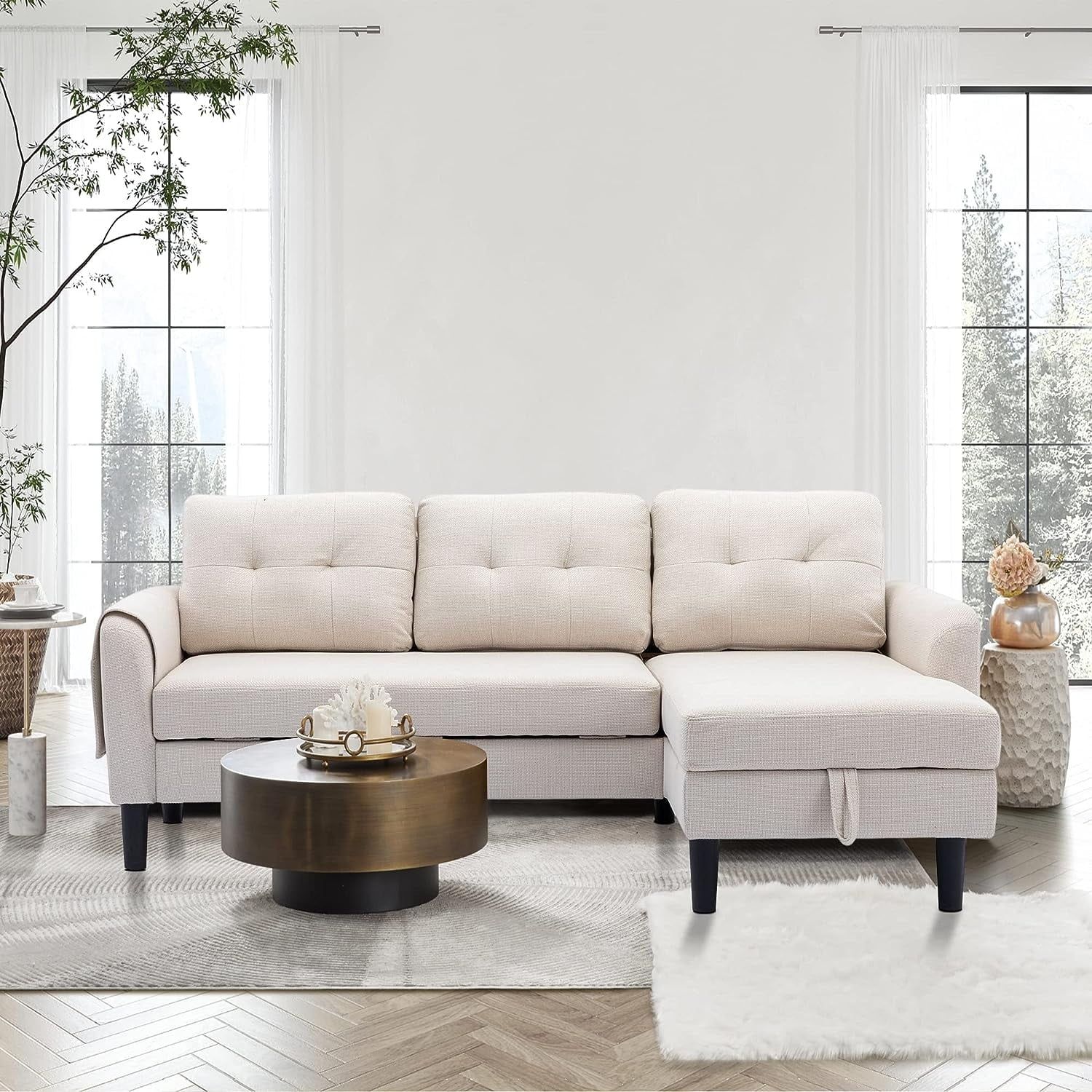 L shaped deals sleeper sectional sofa