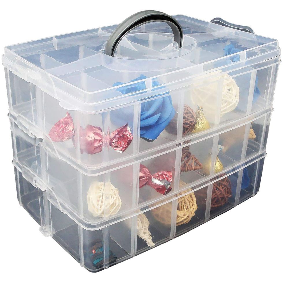 3 Tier Stackable Storage Containers With Adjustable 